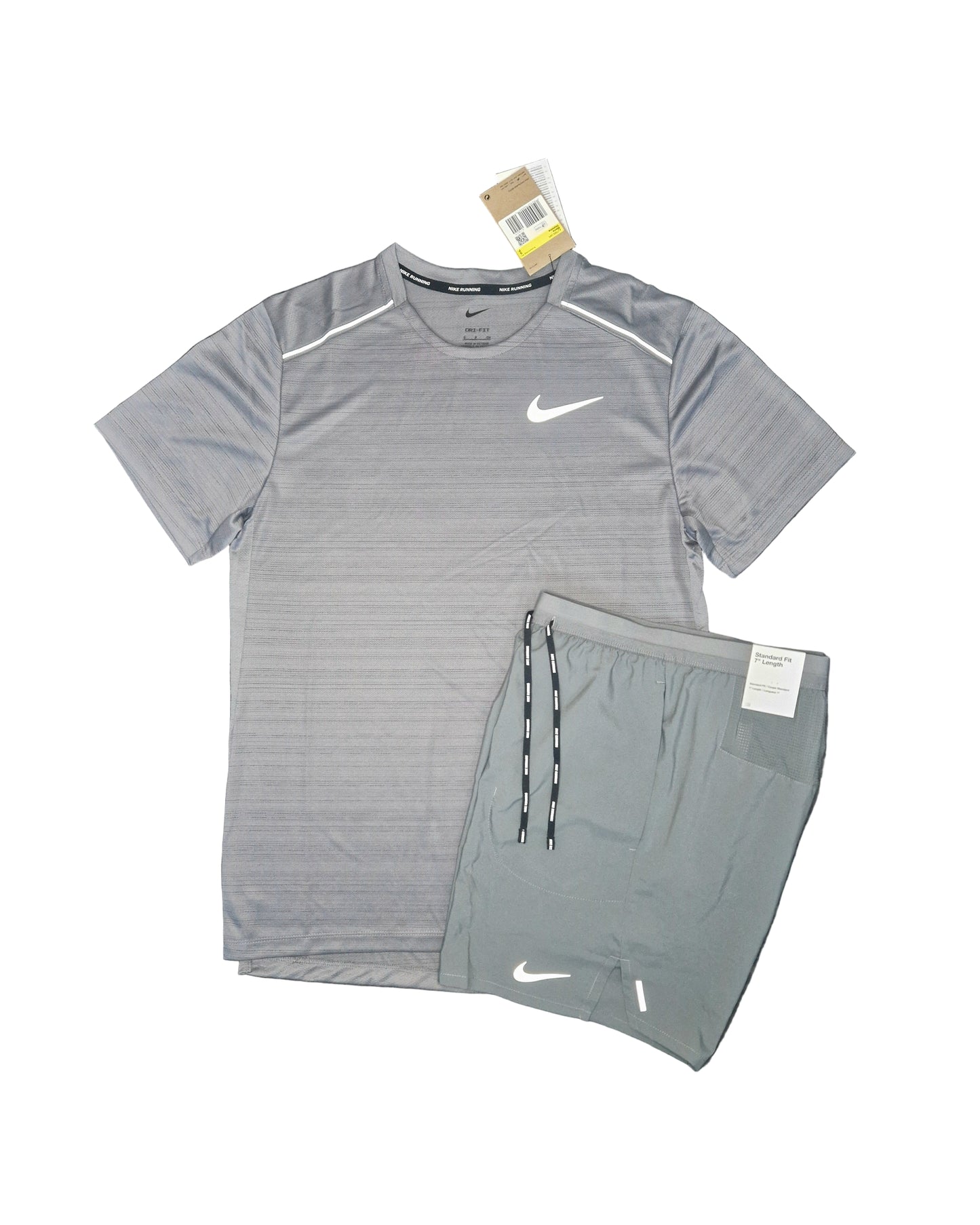 NIKE MILER 1.0 & 7" FLEX STRIDE SHORTS SET (SMOKE GREY)