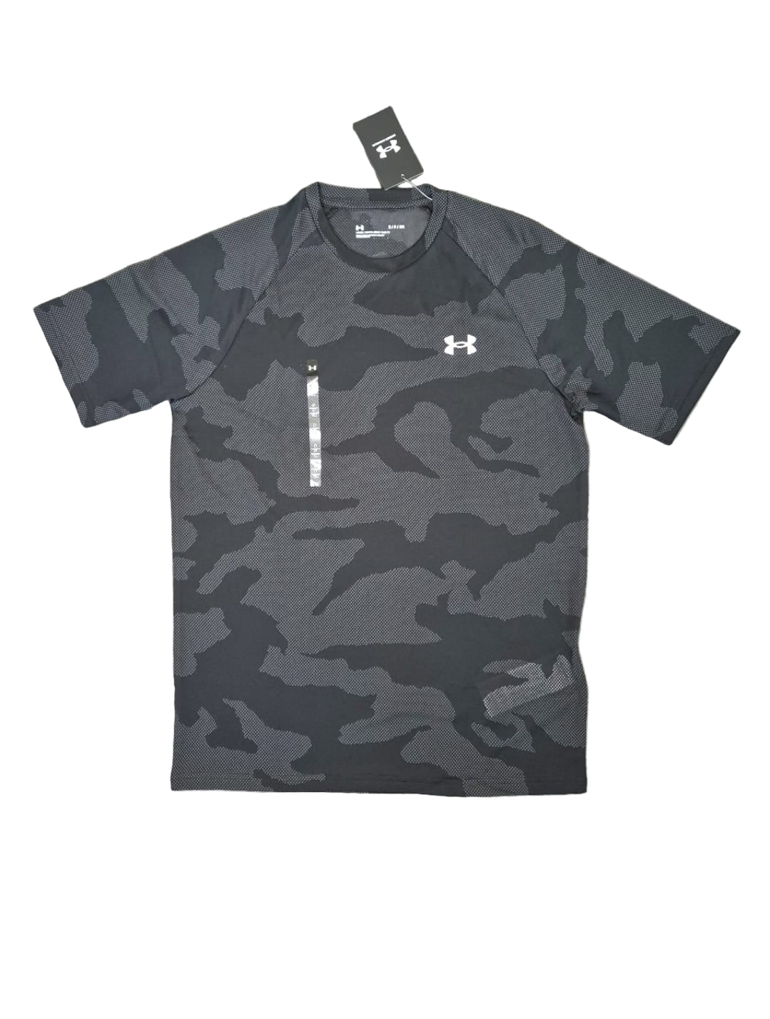 UA VELOCITY JACQUARD CAMO TSHIRT (BLACK)