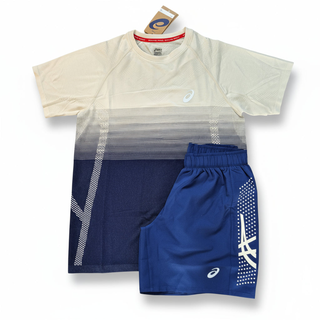 ASICS SEAMLESS TSHIRT & ICON SHORTS SETS (midnight blue/birch)