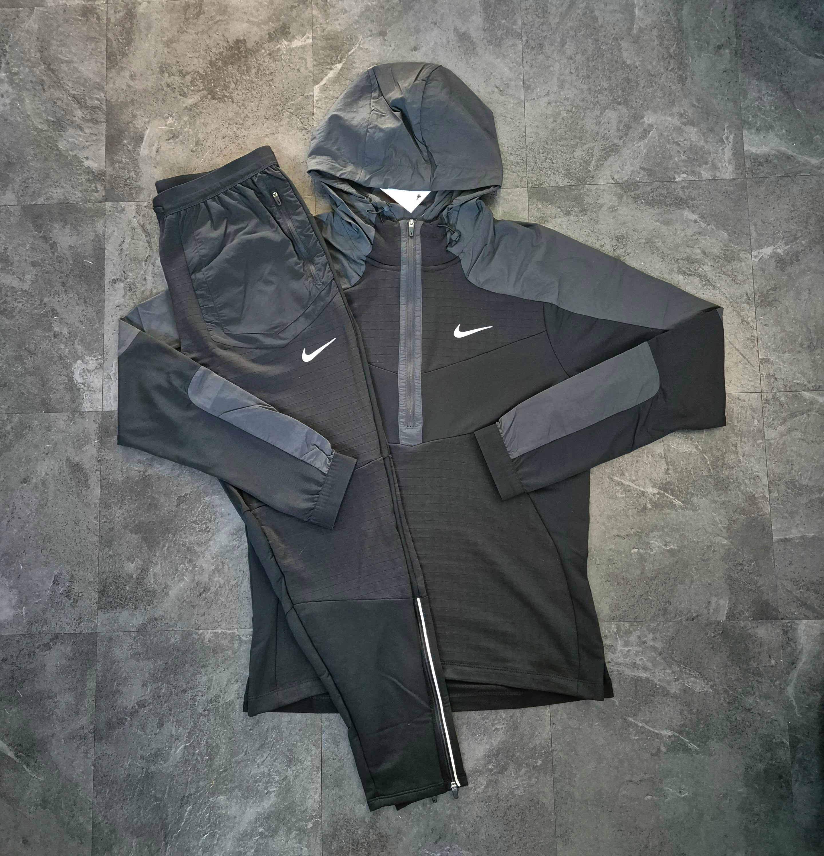 Nike Performance Hybrid Tracksuit Black Dark Smoke Grey Fresh Fits Activewear