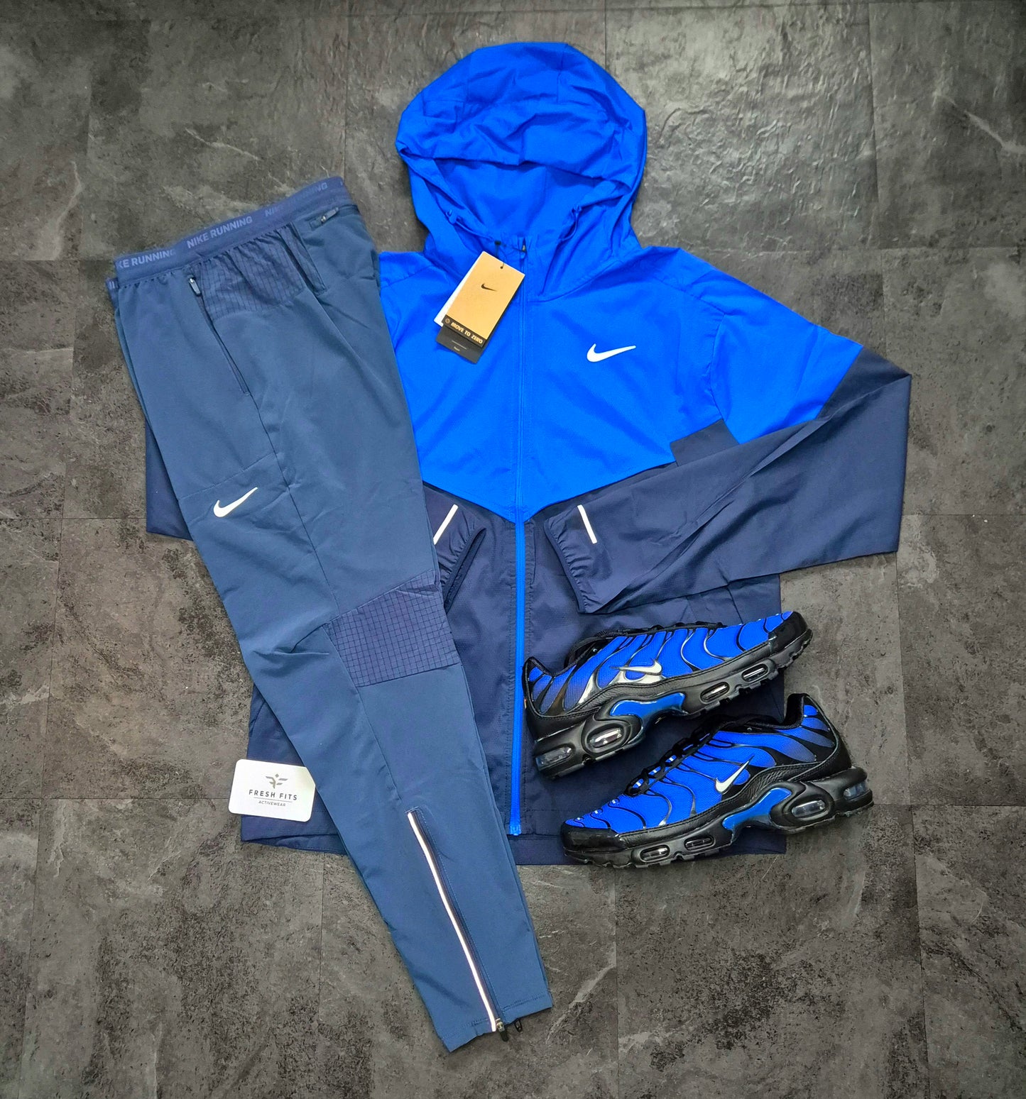 NIKE ROYAL BLUE UV WINDRUNNER & THUNDER BLUE PHENOM TRACK PANTS