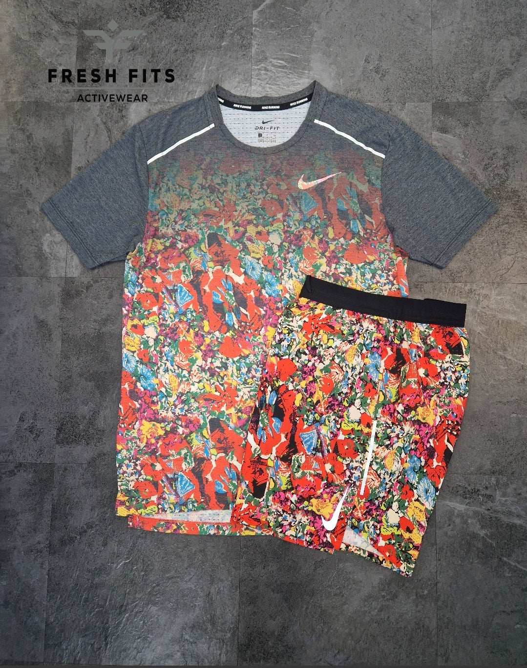 RARE NIKE FLORAL 3 PEICE SET ( CORAL RED )