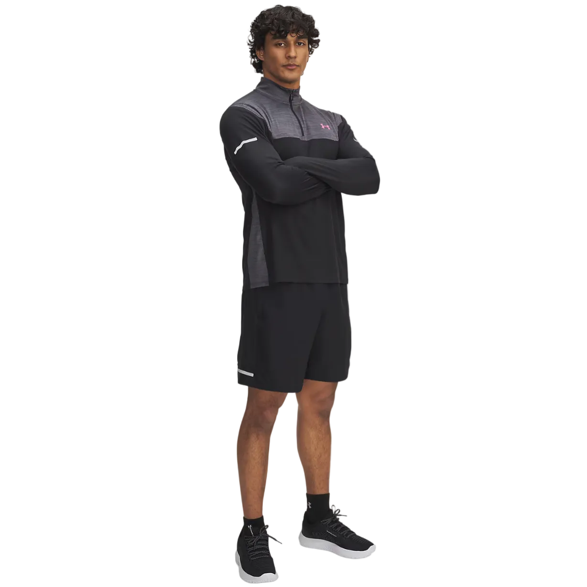 Under Armour Tech Utility Quarter Zip - Black / Pink