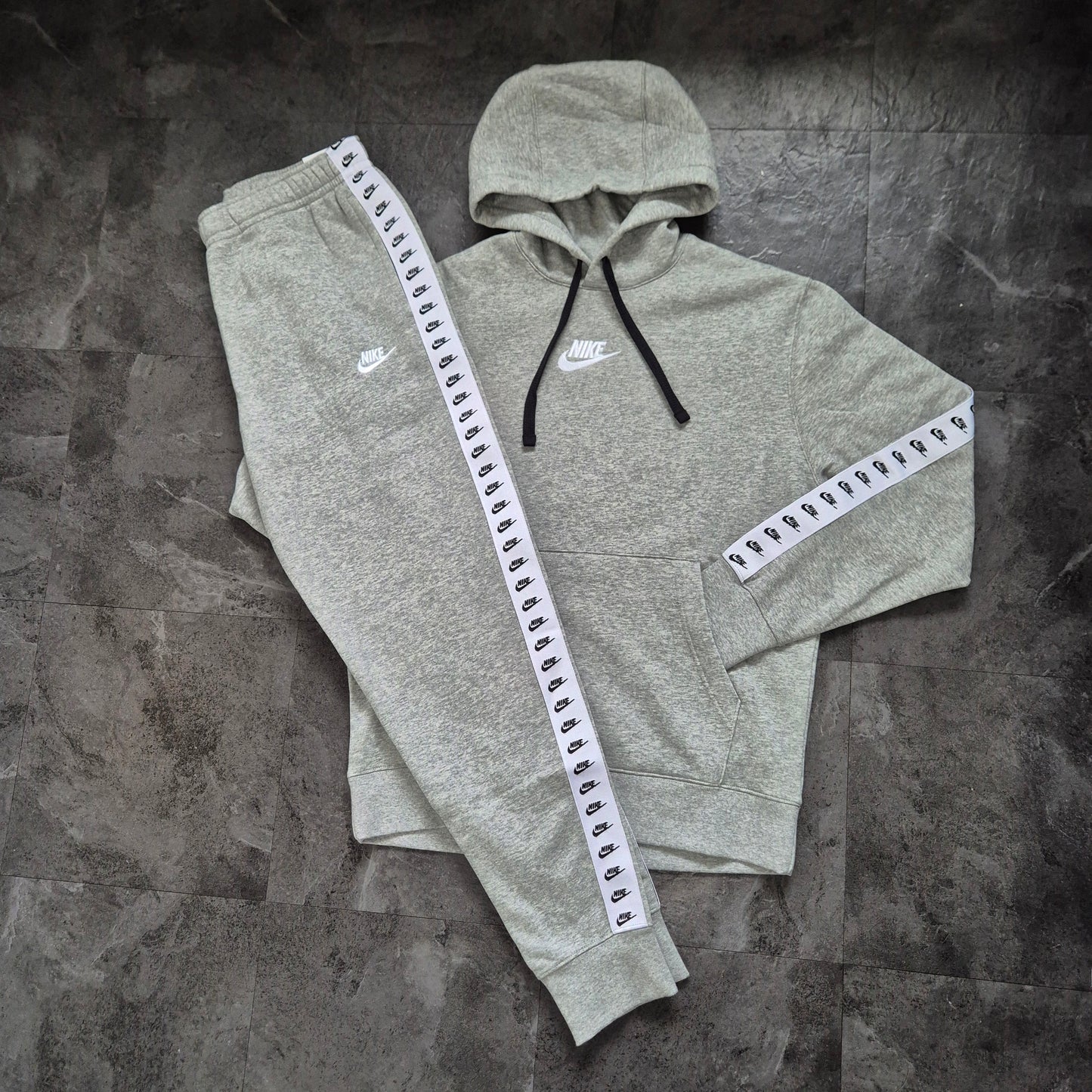 Nike Grey Swoosh Tapered Tracksuit