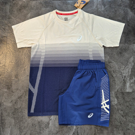 ASICS SEAMLESS TSHIRT & ICON SHORTS SETS (midnight blue/birch)