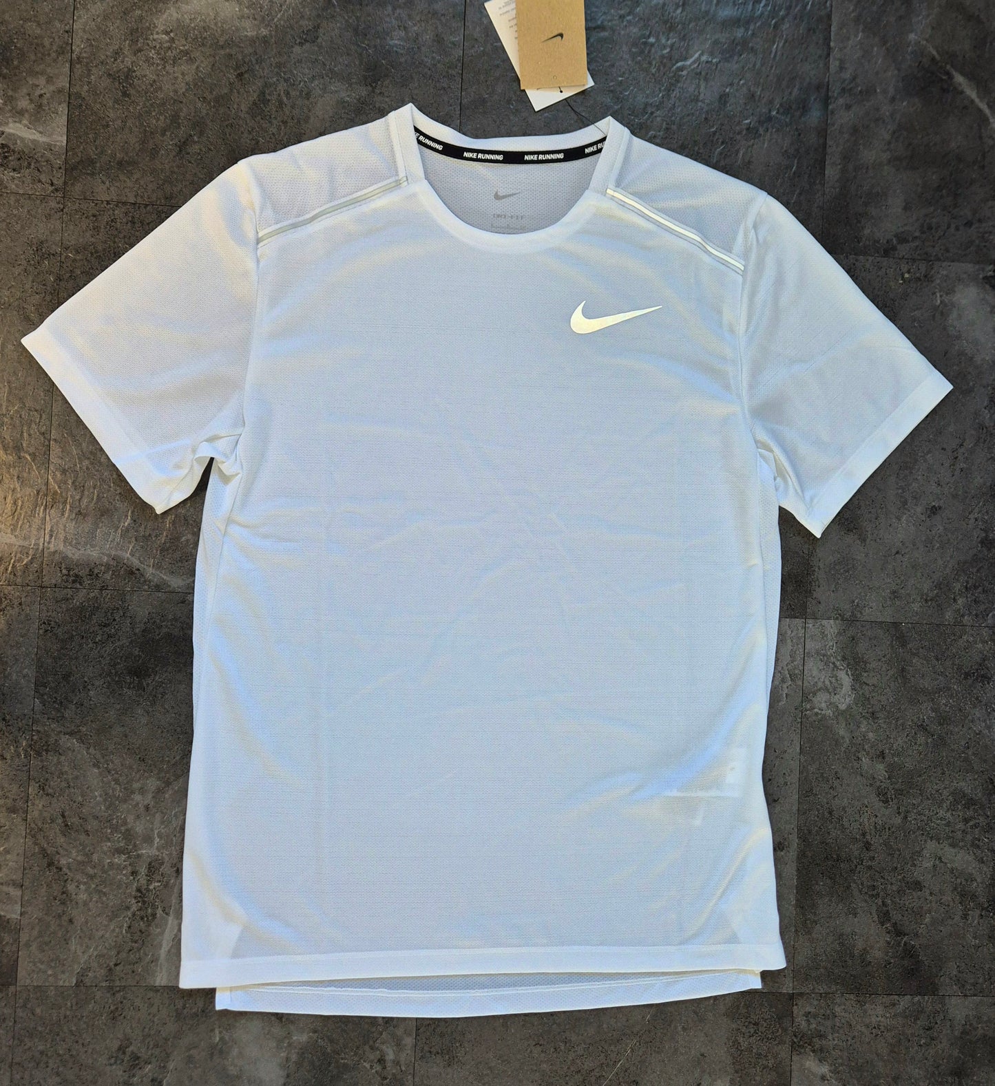 NIKE MILER 1.0 ICE WHITE & SMOKE GREY FLEX STRIDE SHORT SET
